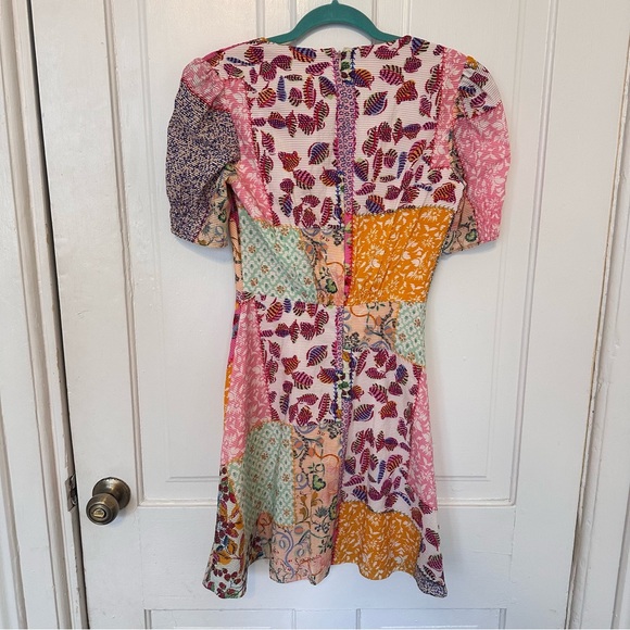Saloni Lea Patchwork Mini Dress, US size 4 - Picture 7 of 11